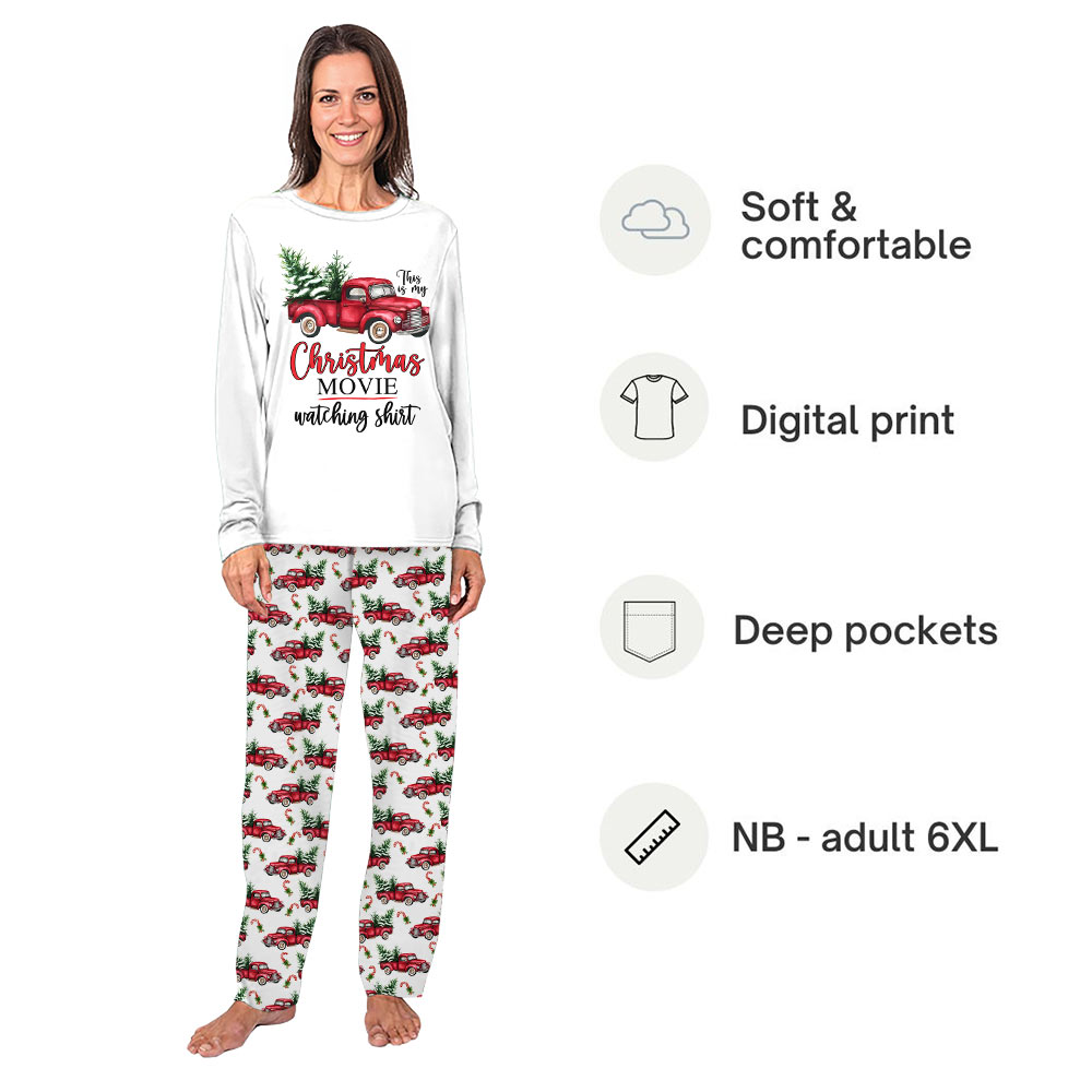 Red Truck Christmas Movies Matching Family Pajamas