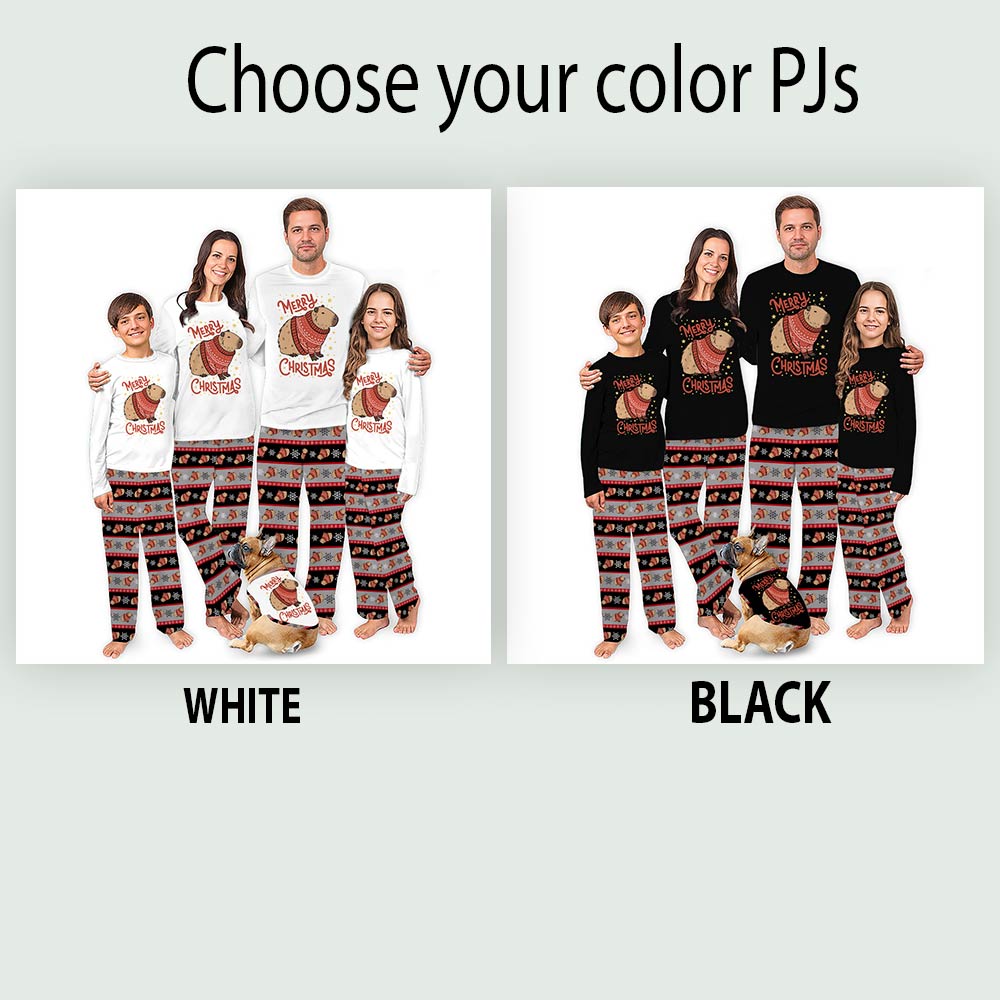 Cute Capybara Merry Christmas Matching Family Jammies Cute Capybara Merry Christmas Matching Family Jammies