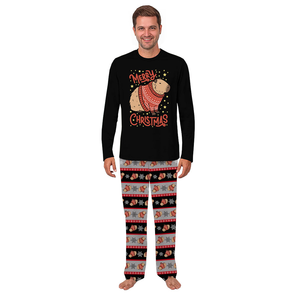 Cute Capybara Merry Christmas Matching Family Jammies Cute Capybara Merry Christmas Matching Family Jammies
