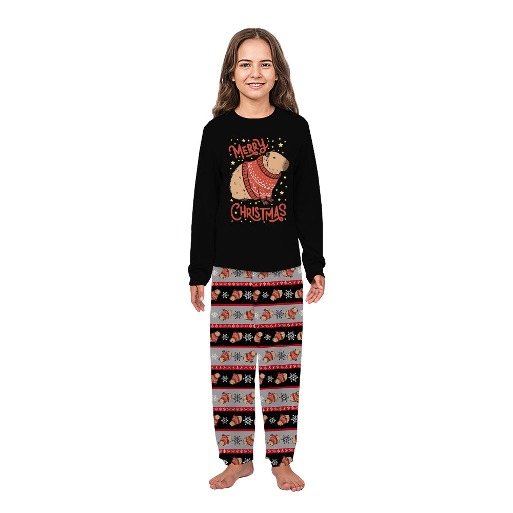 Cute Capybara Merry Christmas Matching Family Jammies Cute Capybara Merry Christmas Matching Family Jammies