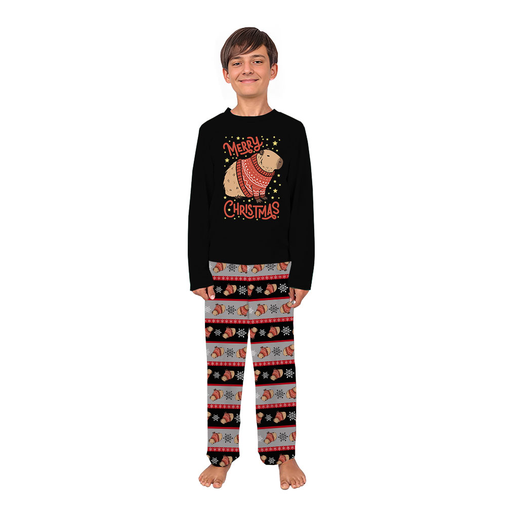 Cute Capybara Merry Christmas Matching Family Jammies Cute Capybara Merry Christmas Matching Family Jammies