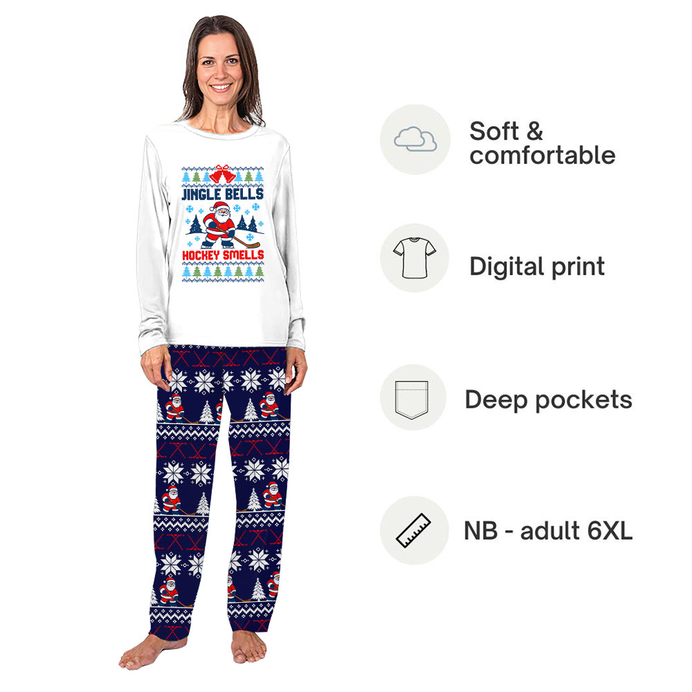 Jingle Bells Hockey Smells Matching Family Christmas Pajamas Jingle Bells Hockey Smells Matching Family Christmas Pajamas