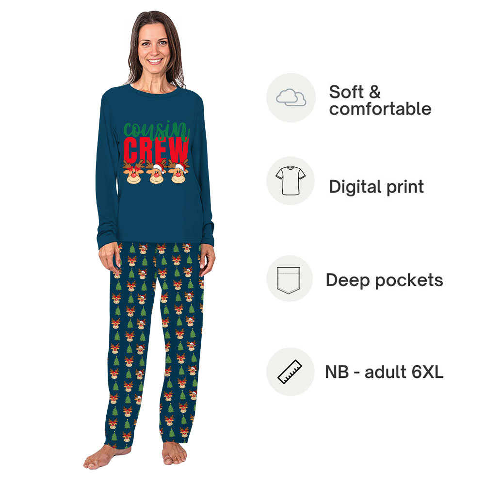 Funny Cousin Crew Reindeer Matching Family Xmas Pajamas Funny Cousin Crew Reindeer Matching Family Xmas Pajamas