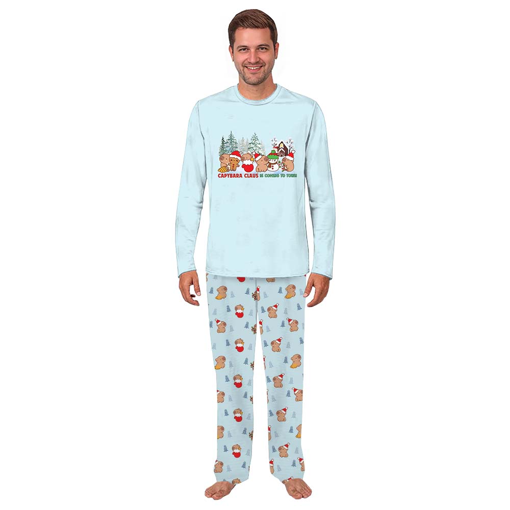 Cutest Family Christmas Pajamas With Capybara Claus Cutest Family Christmas Pajamas With Capybara Claus