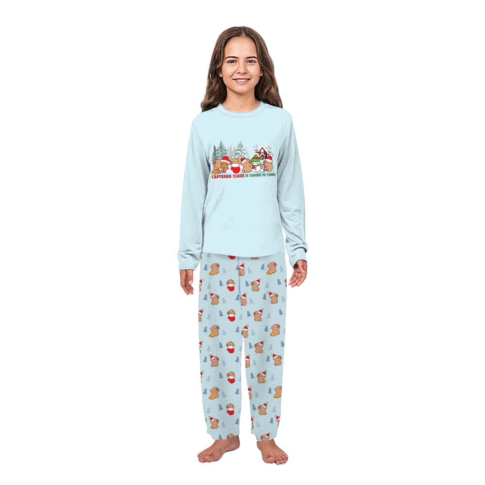 Cutest Family Christmas Pajamas With Capybara Claus Cutest Family Christmas Pajamas With Capybara Claus