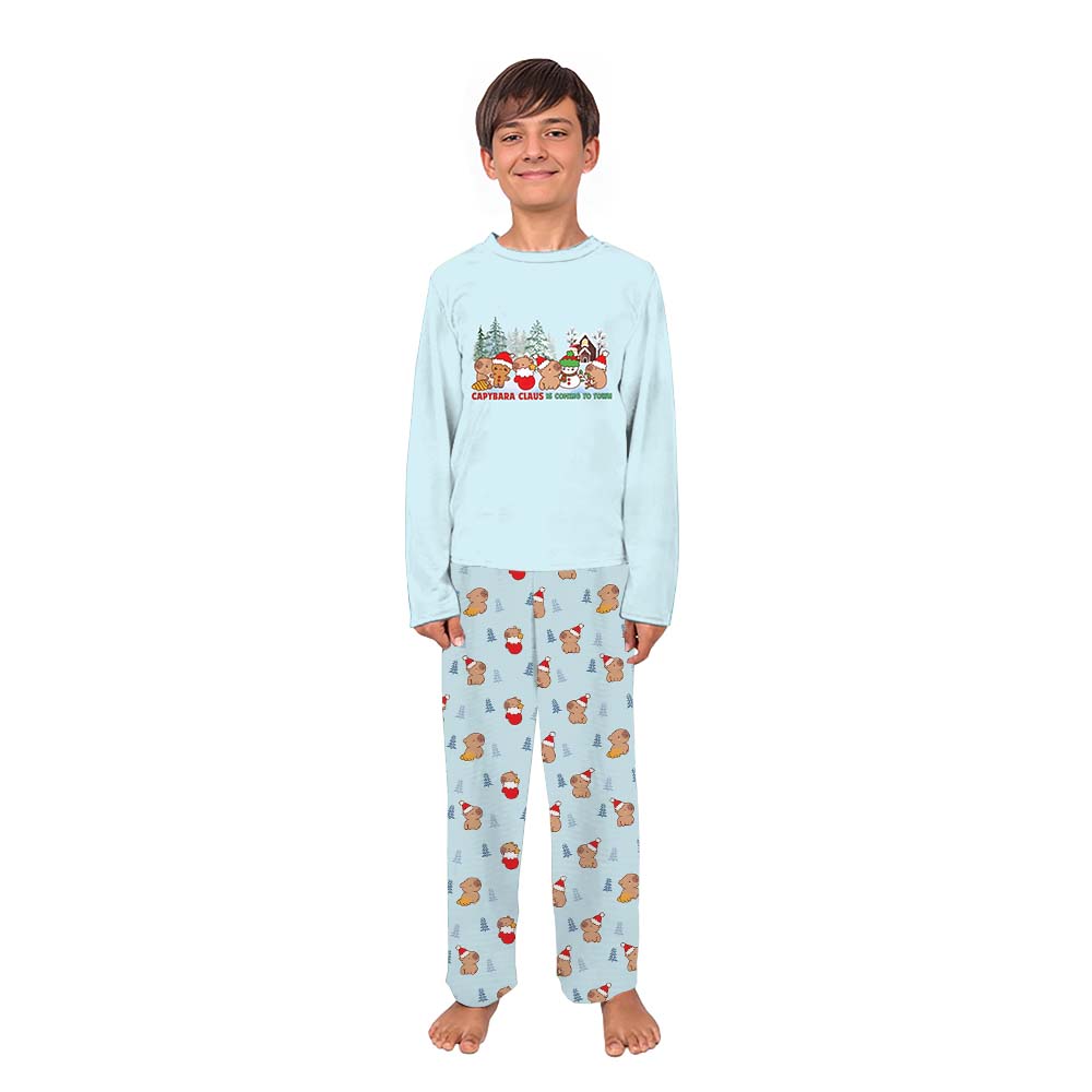 Cutest Family Christmas Pajamas With Capybara Claus Cutest Family Christmas Pajamas With Capybara Claus