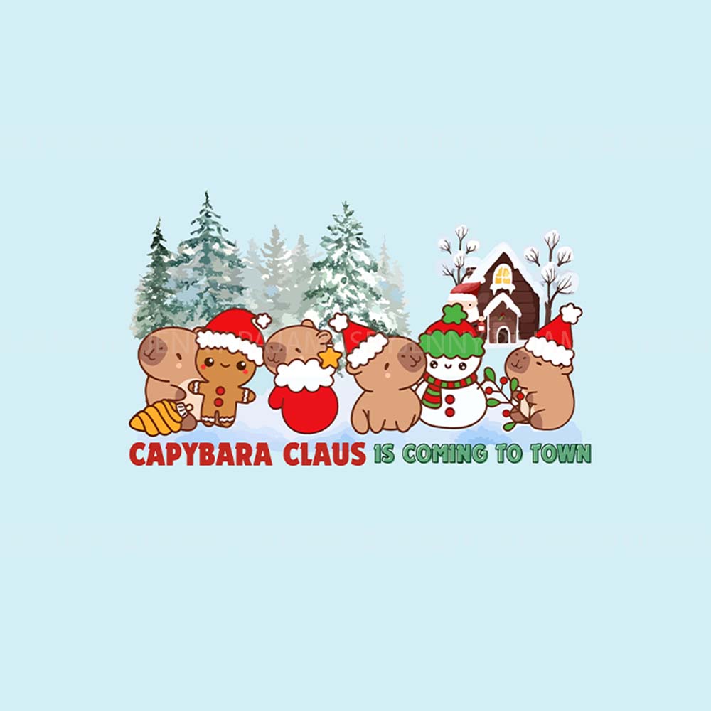 Cutest Family Christmas Pajamas With Capybara Claus Cutest Family Christmas Pajamas With Capybara Claus