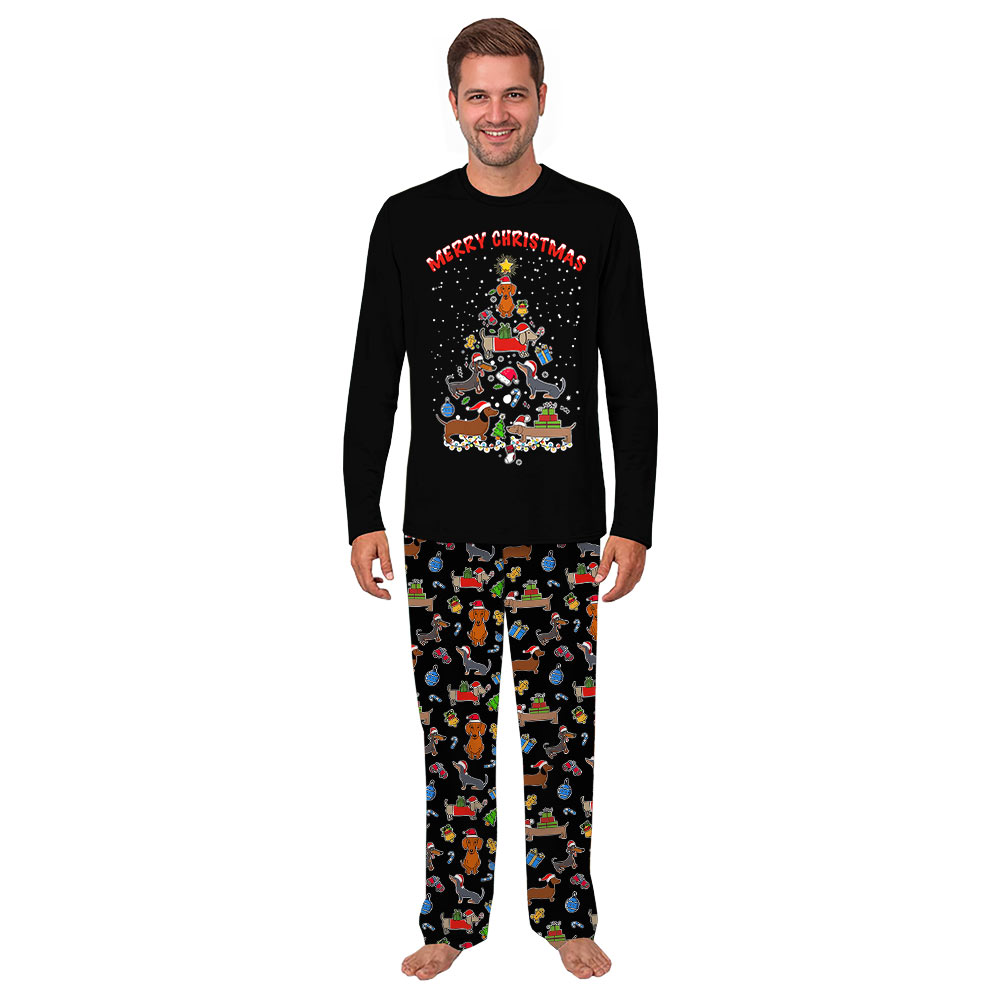 Dachshund Christmas Tree Matching Family and Dog Pajamas Dachshund Christmas Tree Matching Family and Dog Pajamas