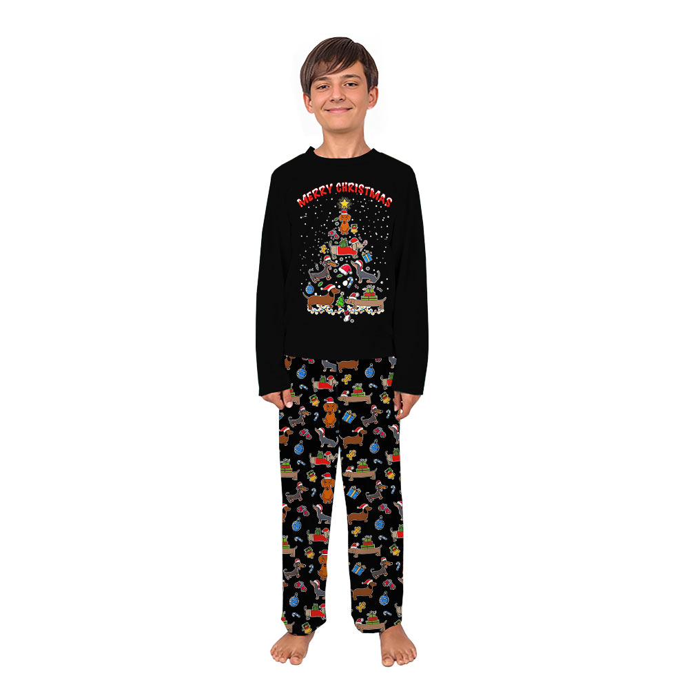 Dachshund Christmas Tree Matching Family and Dog Pajamas Dachshund Christmas Tree Matching Family and Dog Pajamas