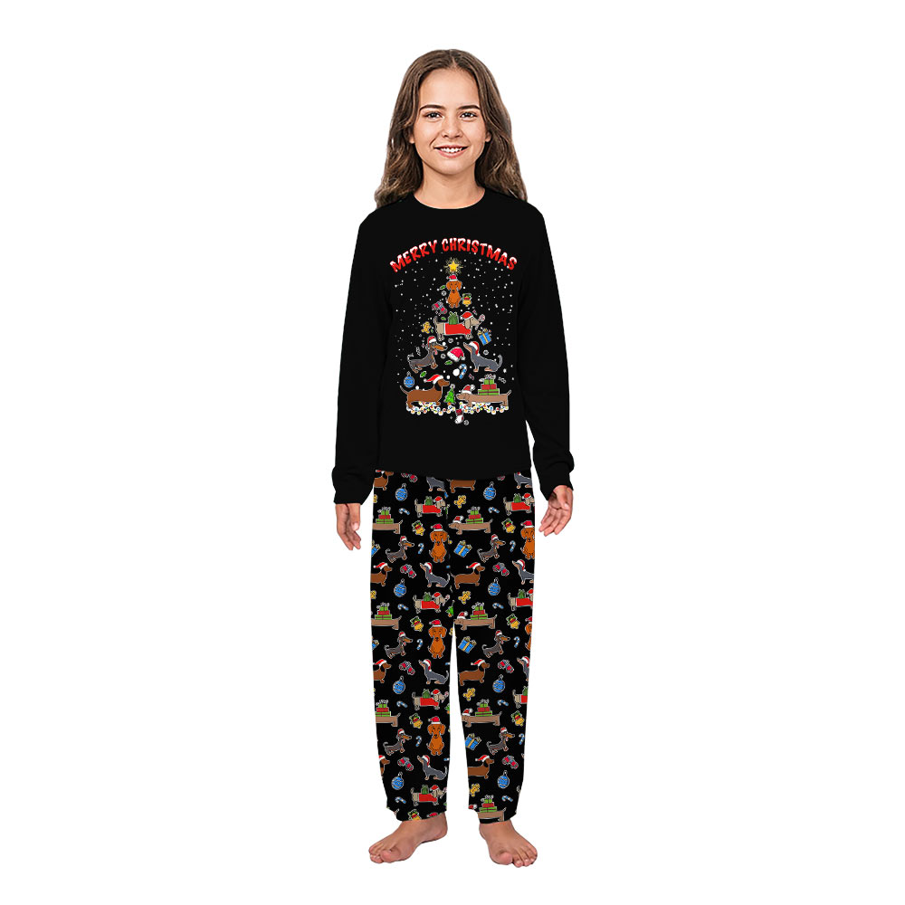 Dachshund Christmas Tree Matching Family and Dog Pajamas Dachshund Christmas Tree Matching Family and Dog Pajamas