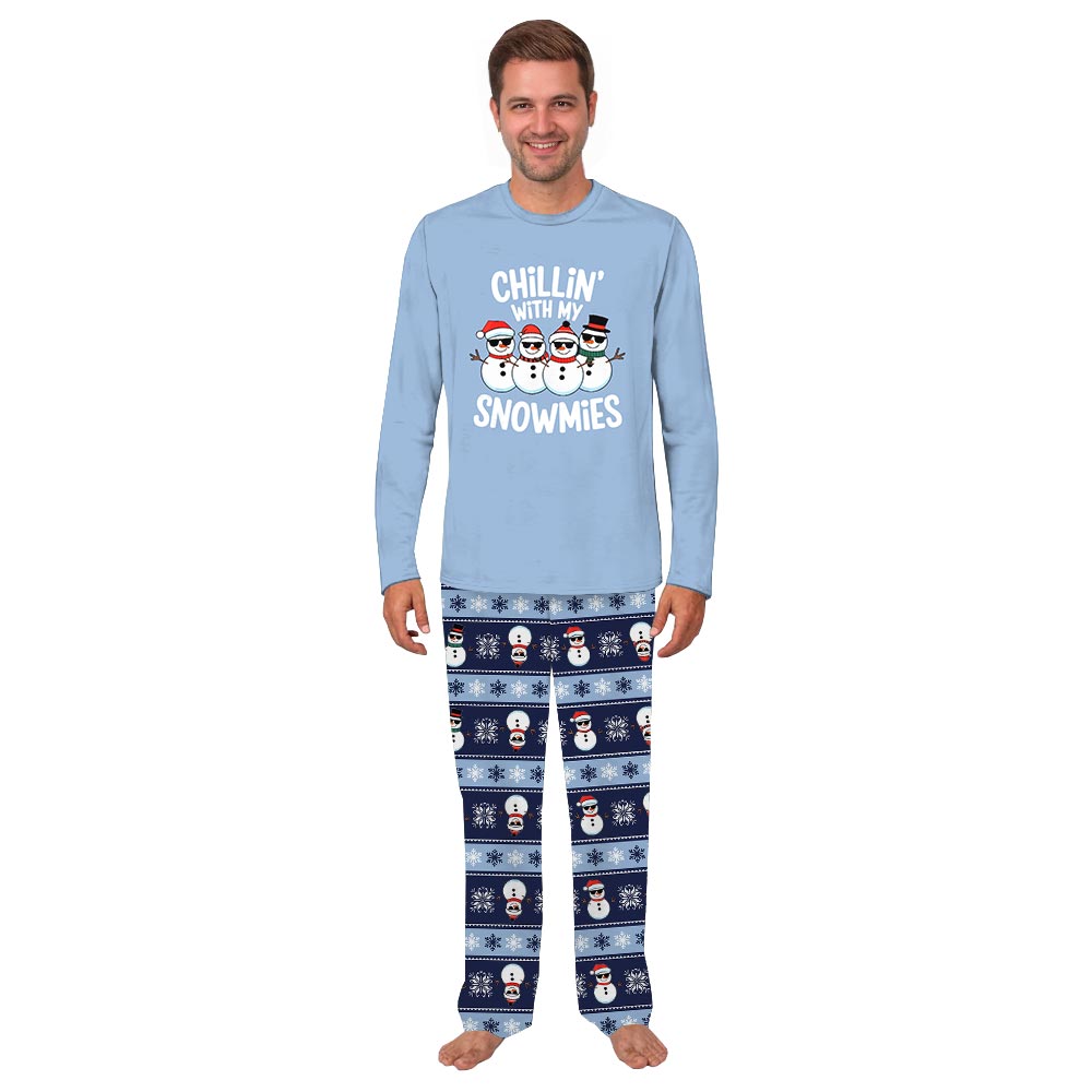 Blue Chilling With My Snowmies Family Christmas Jammies Blue Chilling With My Snowmies Family Christmas Jammies
