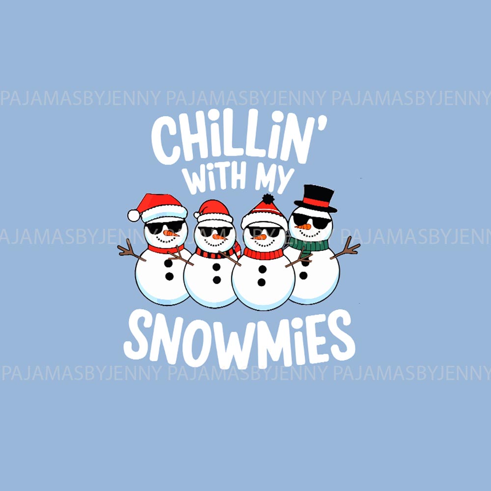 Blue Chilling With My Snowmies Family Christmas Jammies Blue Chilling With My Snowmies Family Christmas Jammies