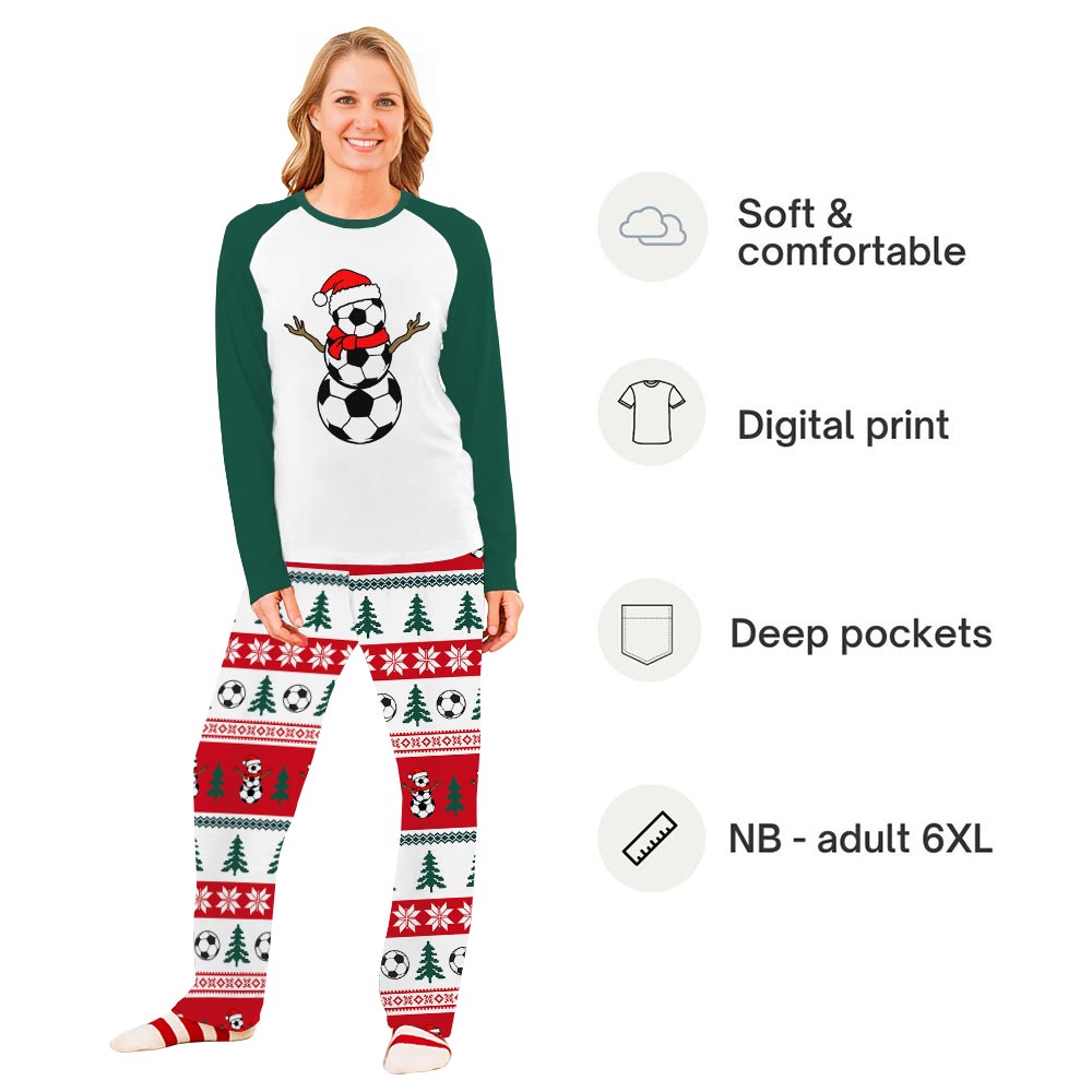 Funny Soccer Snowman Family Pajamas Matching Christmas Funny Soccer Snowman Family Pajamas Matching Christmas