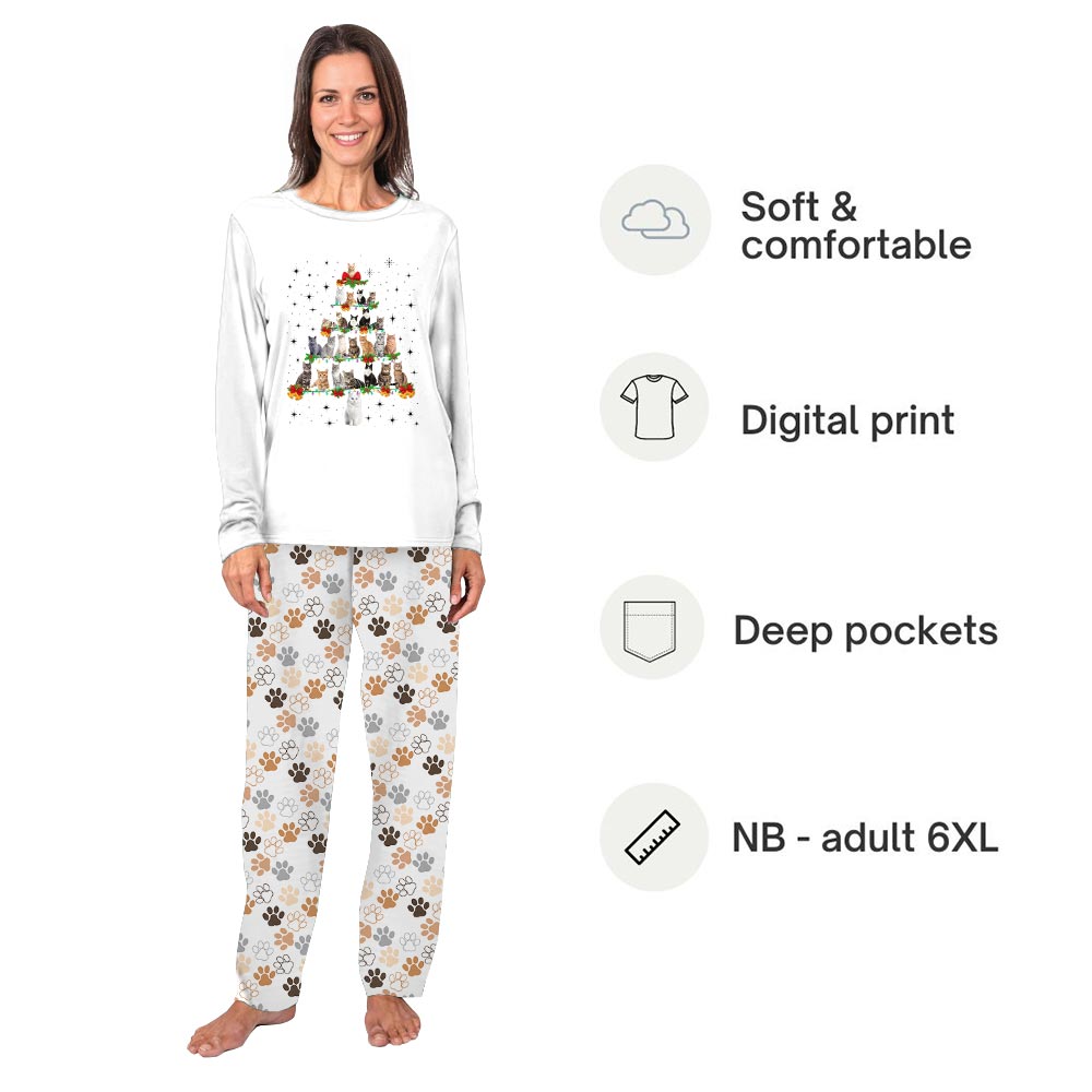 Funny Christmas Tree Cat Tee Holiday Family Pajamas Funny Christmas Tree Cat Tee Holiday Family Pajamas
