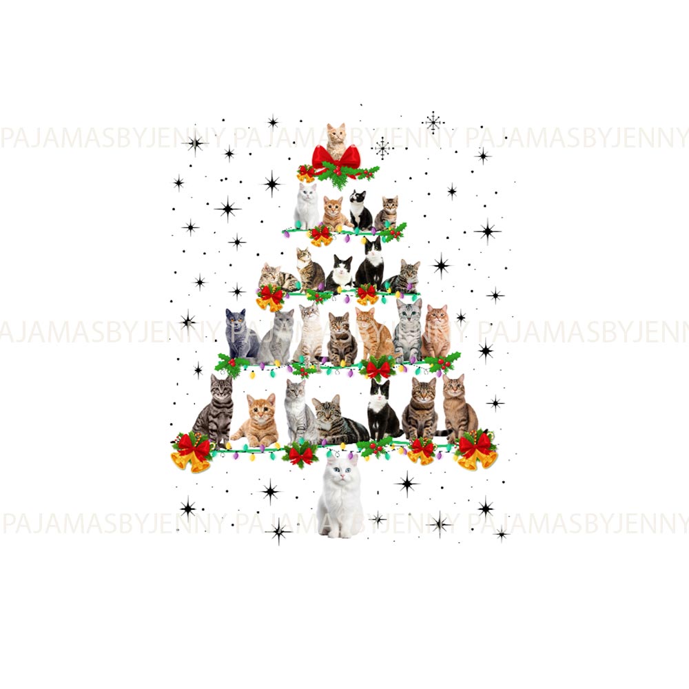 Funny Christmas Tree Cat Tee Holiday Family Pajamas Funny Christmas Tree Cat Tee Holiday Family Pajamas
