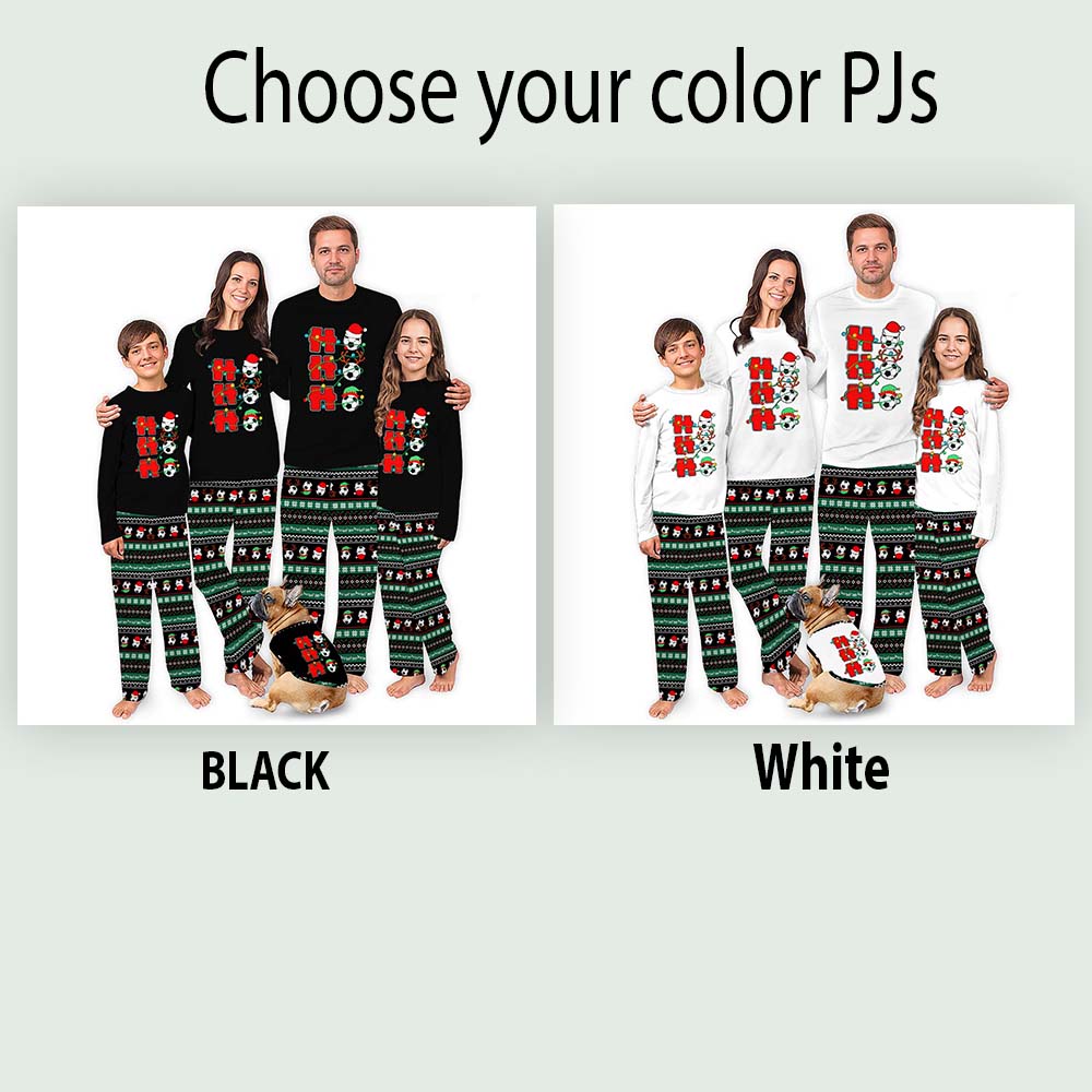 Matching Soccer Christmas Pajamas Saying Ho Ho Ho Matching Soccer Christmas Pajamas Saying Ho Ho Ho