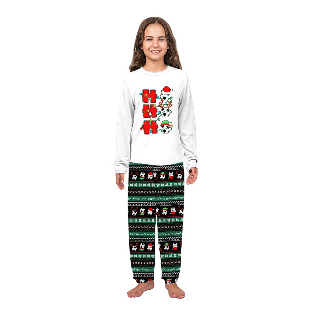 Matching Soccer Christmas Pajamas Saying Ho Ho Ho Matching Soccer Christmas Pajamas Saying Ho Ho Ho