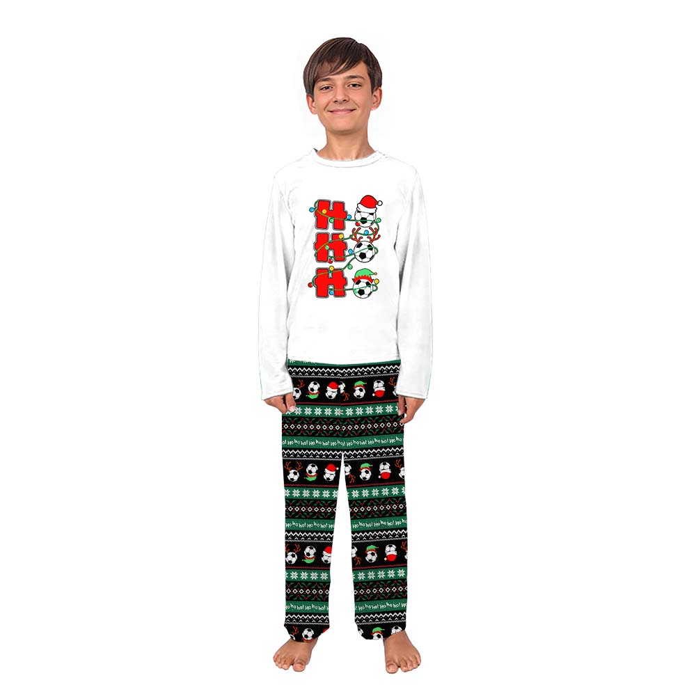 Matching Soccer Christmas Pajamas Saying Ho Ho Ho Matching Soccer Christmas Pajamas Saying Ho Ho Ho