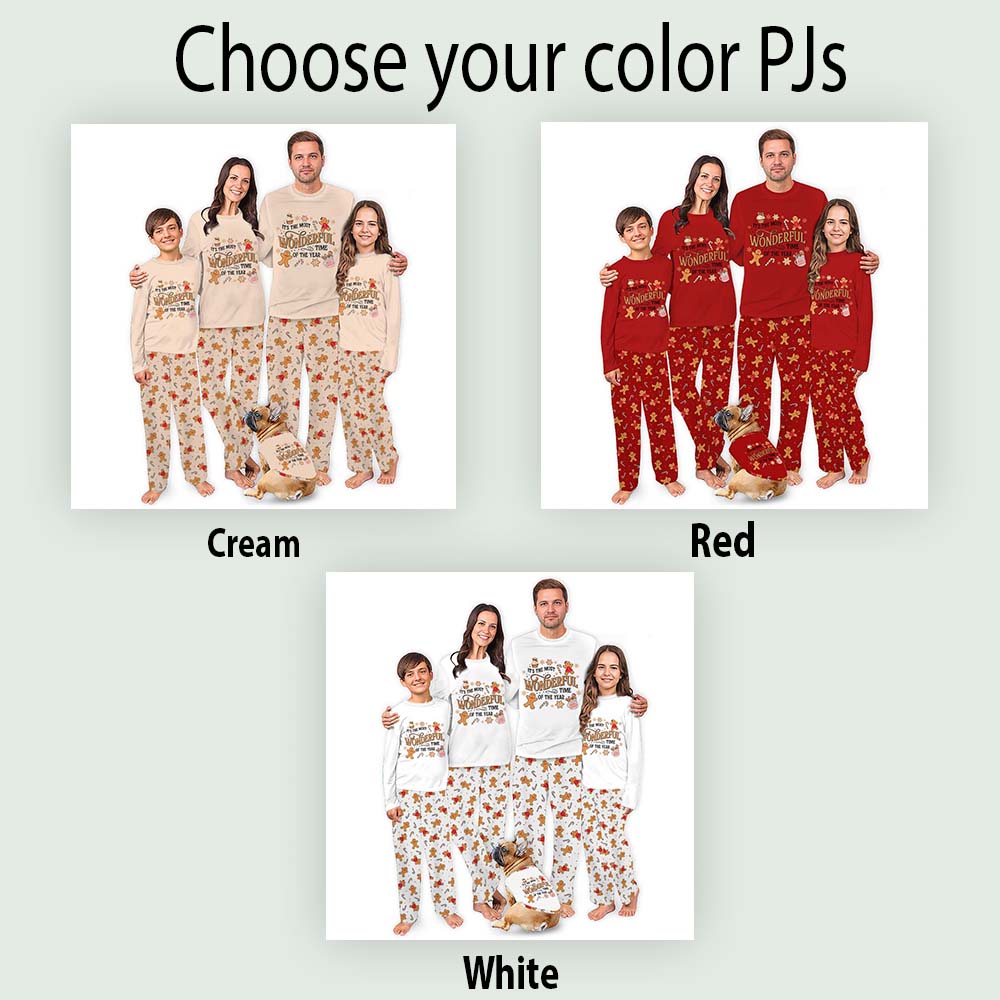 Gingerbread Cute Christmas Family Pajamas Saying Most Wonderful Time Of The Year Gingerbread Cute Christmas Family Pajamas Saying Most Wonderful Time Of The Year