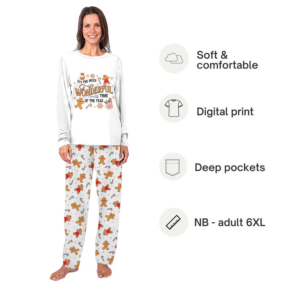 Gingerbread Cute Christmas Family Pajamas Saying Most Wonderful Time Of The Year Gingerbread Cute Christmas Family Pajamas Saying Most Wonderful Time Of The Year