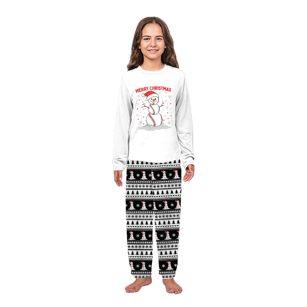 Christmas Baseball Snowman Matching Family Pajamas Saying Merry Christmas Christmas Baseball Snowman Matching Family Pajamas Saying Merry Christmas