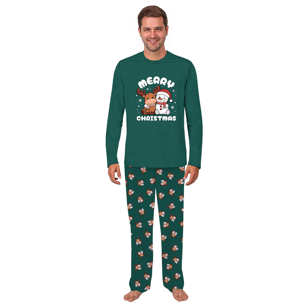 Moose and Snowman Merry Christmas Matching Family Pajamas Moose and Snowman Merry Christmas Matching Family Pajamas