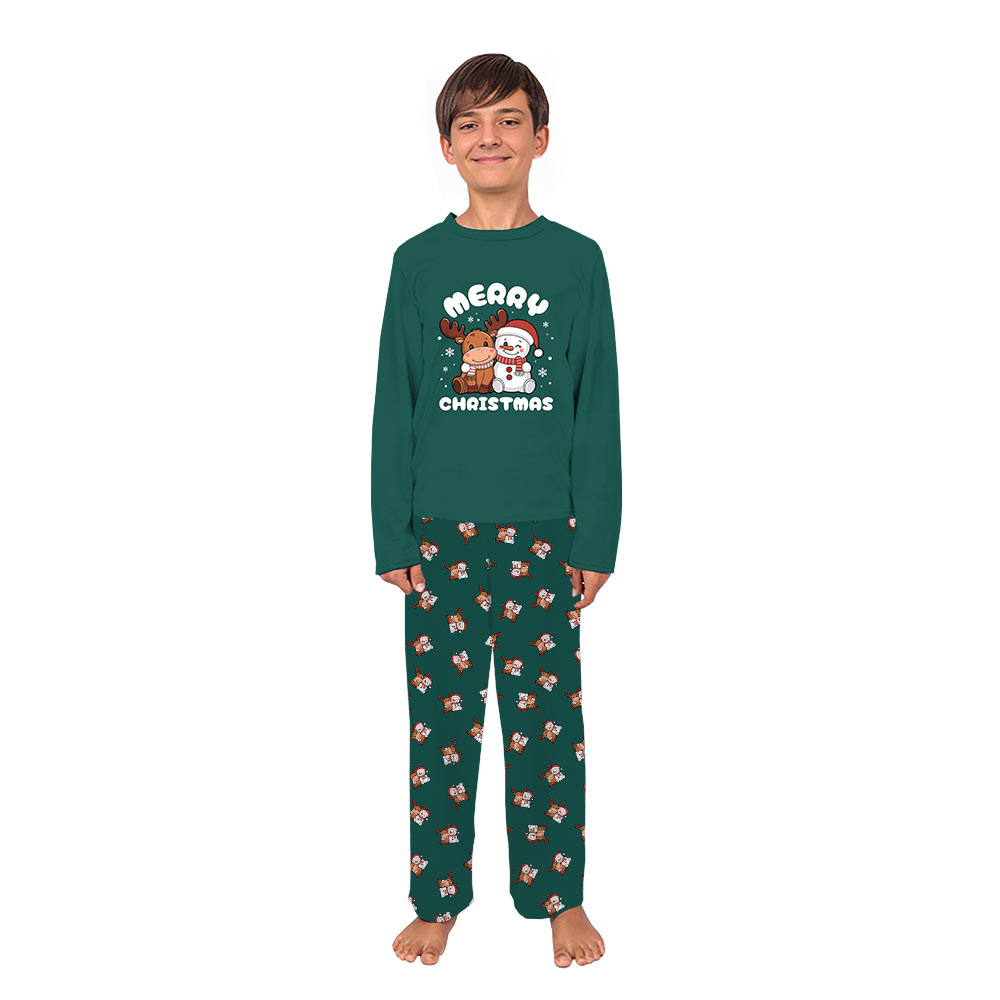 Moose and Snowman Merry Christmas Matching Family Pajamas Moose and Snowman Merry Christmas Matching Family Pajamas