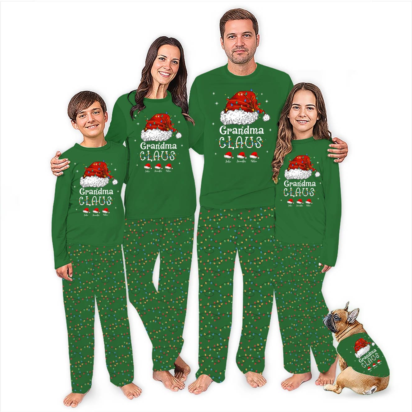 Personalized Santa Claus Hat With Name Matching Family Christmas Pajamas Personalized Santa Claus Hat With Name Matching Family Christmas Pajamas