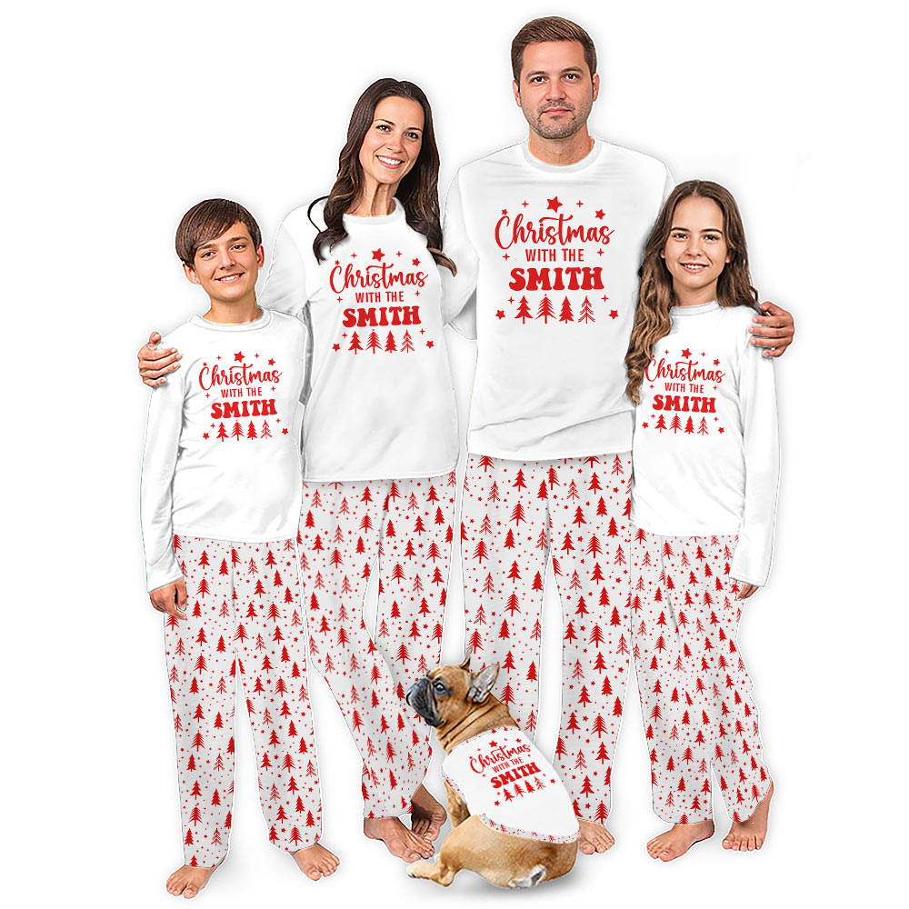 Personalized Family Name Christmas Tree Matching Family Pajamas Personalized Family Name Christmas Tree Matching Family Pajamas