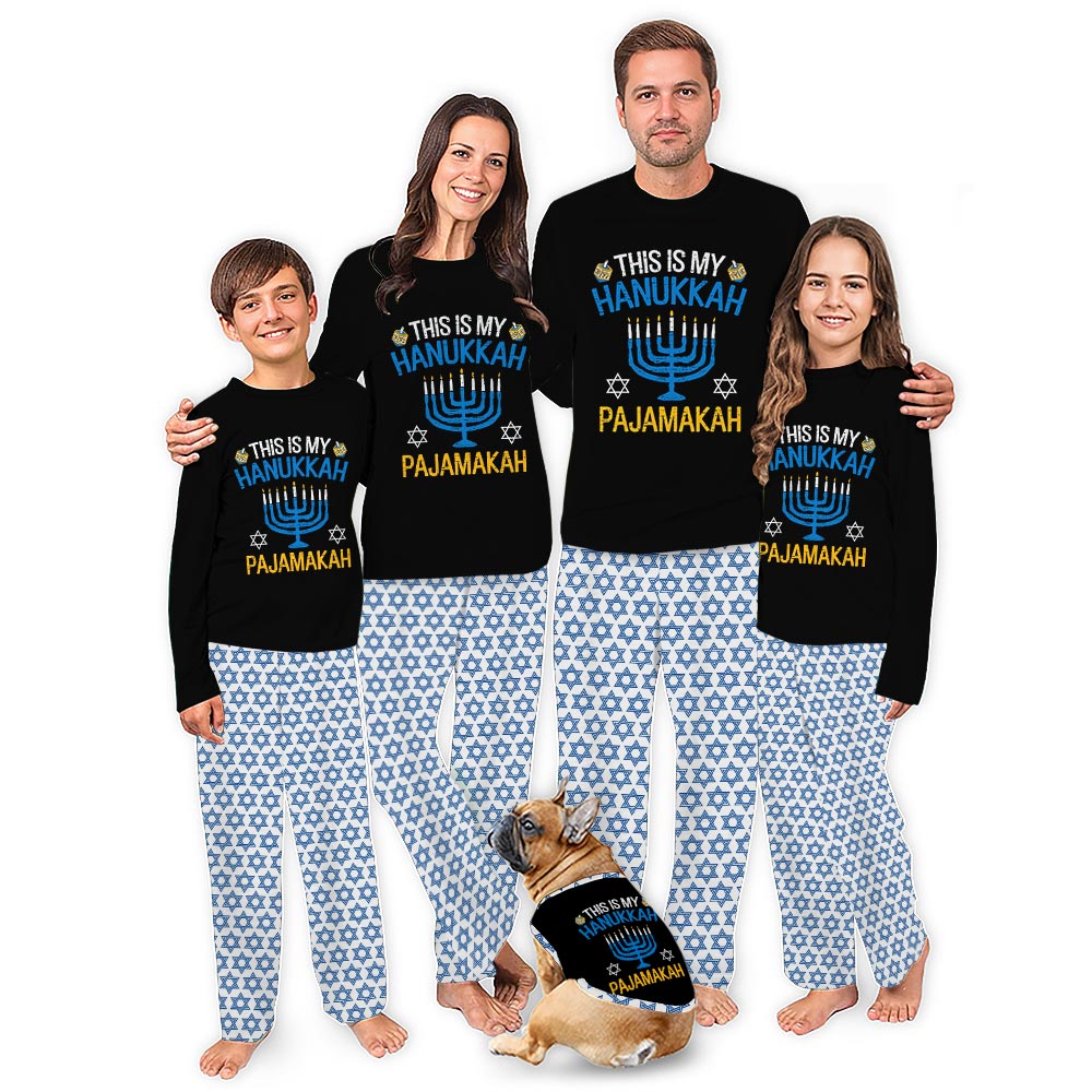 This Is My Matching Hanukkah Pajamas Family With Dog This Is My Matching Hanukkah Pajamas Family With Dog