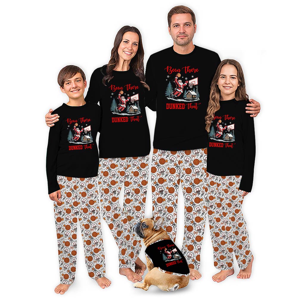 Basketball Santa Christmas Pajamas Saying Been There Dunked That Basketball Santa Christmas Pajamas Saying Been There Dunked That