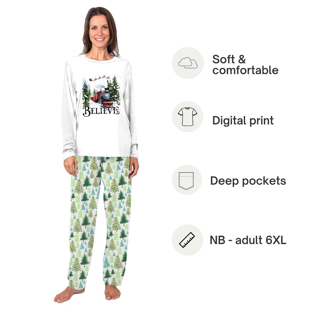 White Christmas Train Pajamas for the Whole Family White Christmas Train Pajamas for the Whole Family