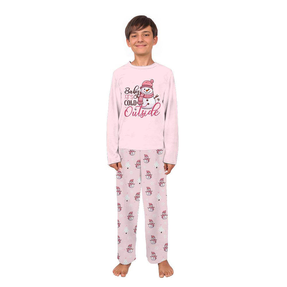 Pink It is Cold Outside Snowman Plus Size Matching Family Pajamas Pink It is Cold Outside Snowman Plus Size Matching Family Pajamas