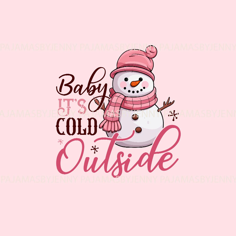 Pink It is Cold Outside Snowman Plus Size Matching Family Pajamas Pink It is Cold Outside Snowman Plus Size Matching Family Pajamas