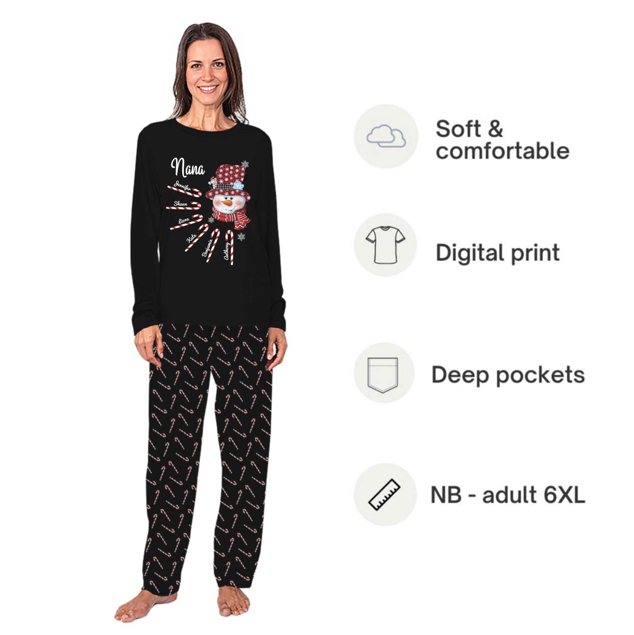 Name Personalized Candy Cane Matching Family Pjs With Live Preview Name Personalized Candy Cane Matching Family Pjs With Live Preview