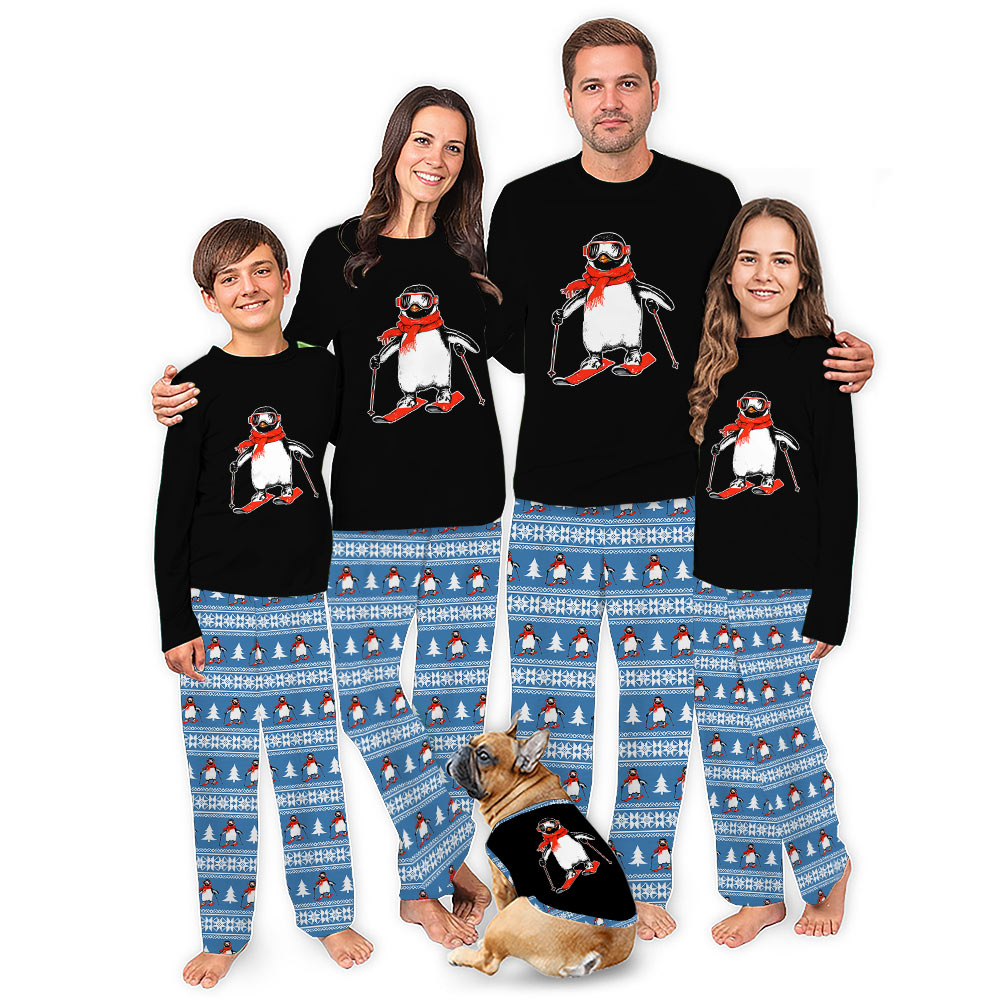 Funny Penguin Christmas Pajamas Matching Family And Dog Funny Penguin Christmas Pajamas Matching Family And Dog