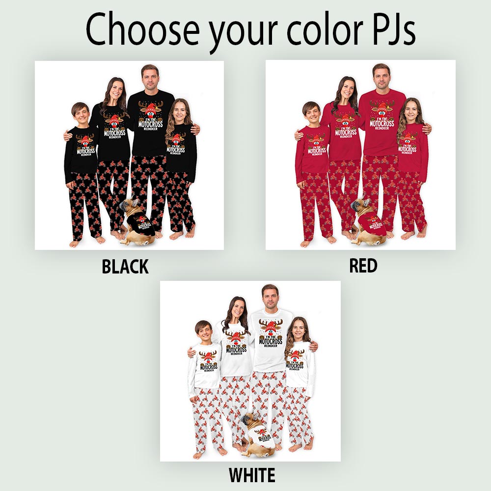 Cute Motocross Reindeer Family Christmas Pajamas Cute Motocross Reindeer Family Christmas Pajamas