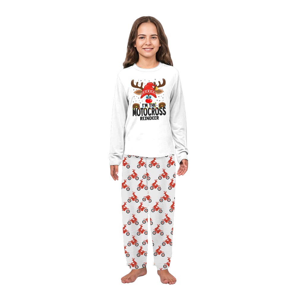 Cute Motocross Reindeer Family Christmas Pajamas Cute Motocross Reindeer Family Christmas Pajamas