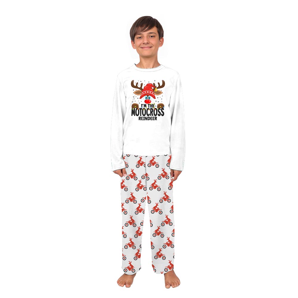 Cute Motocross Reindeer Family Christmas Pajamas Cute Motocross Reindeer Family Christmas Pajamas