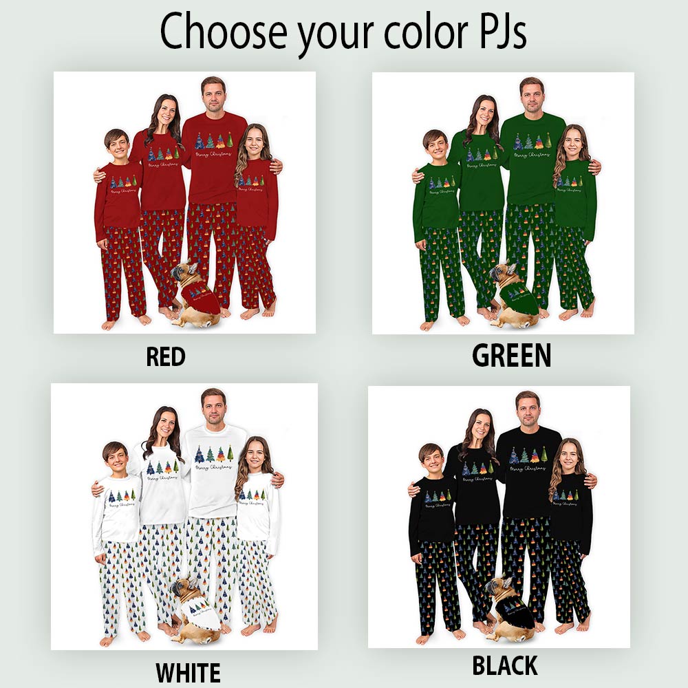 Merry Christmas Tree Matching Family and Dog Pajamas Merry Christmas Tree Matching Family and Dog Pajamas