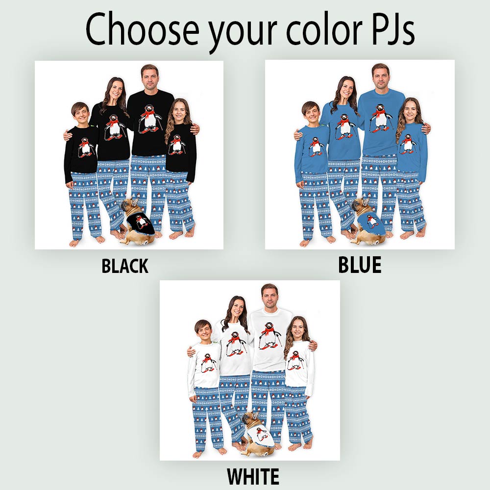 Funny Penguin Christmas Pajamas Matching Family And Dog Funny Penguin Christmas Pajamas Matching Family And Dog