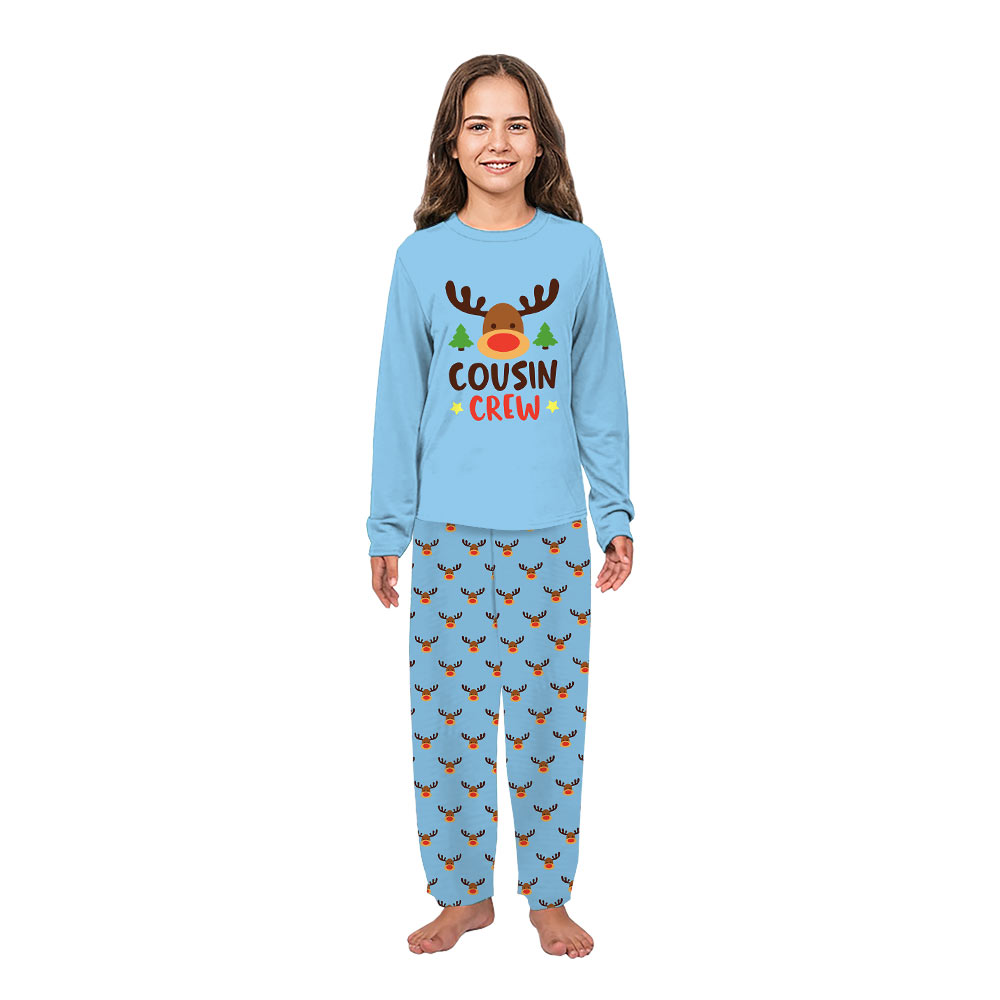Reindeer Cousin Crew Family Christmas Pajamas With Dog