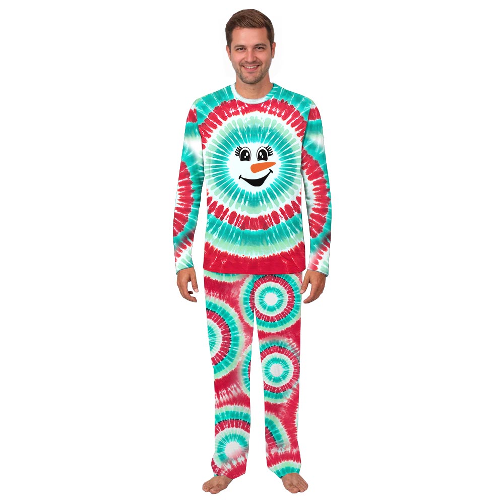 Colorful Snowman Face Custom Christmas Pajamas Colorful Snowman Face Custom Christmas Pajamas