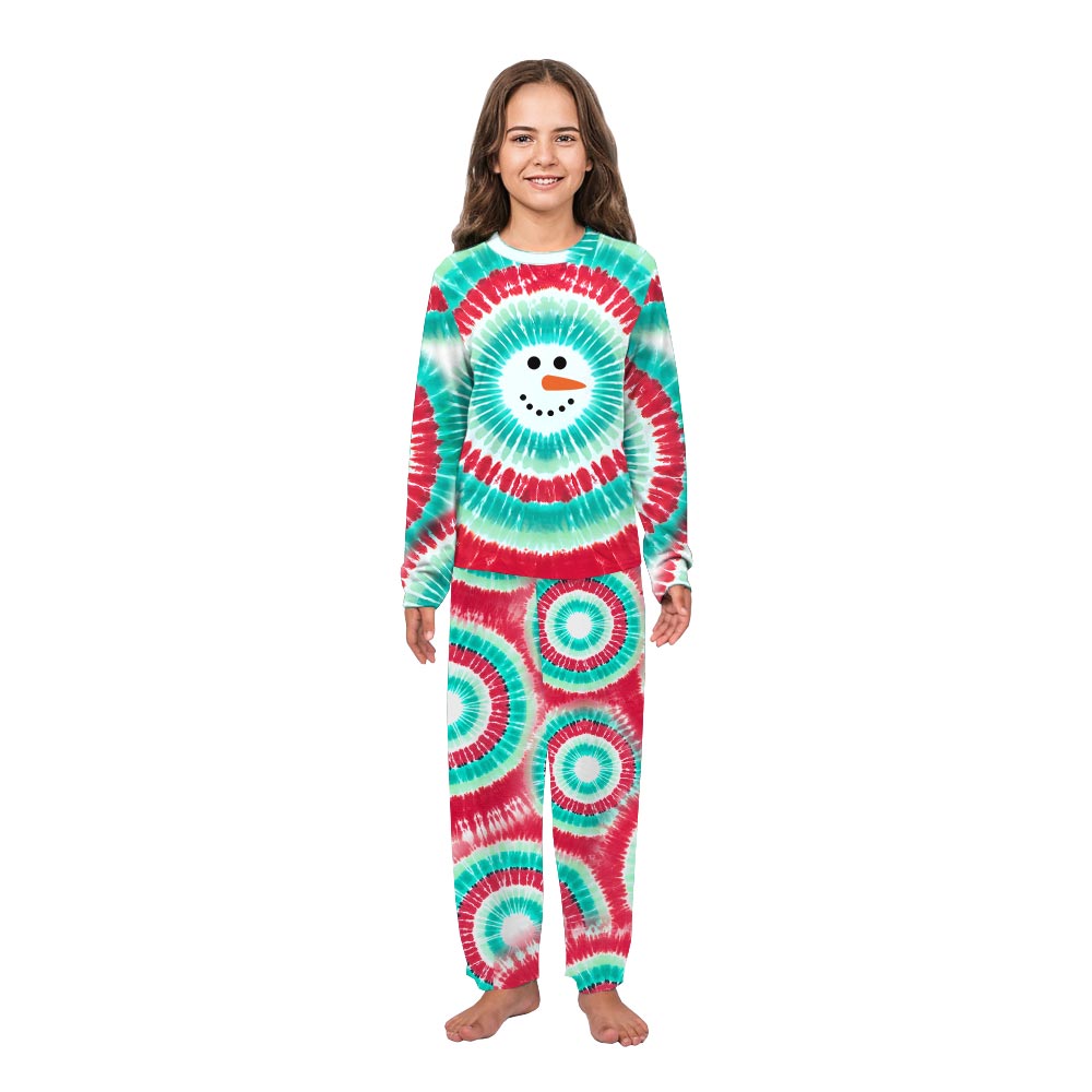 Colorful Snowman Face Custom Christmas Pajamas Colorful Snowman Face Custom Christmas Pajamas