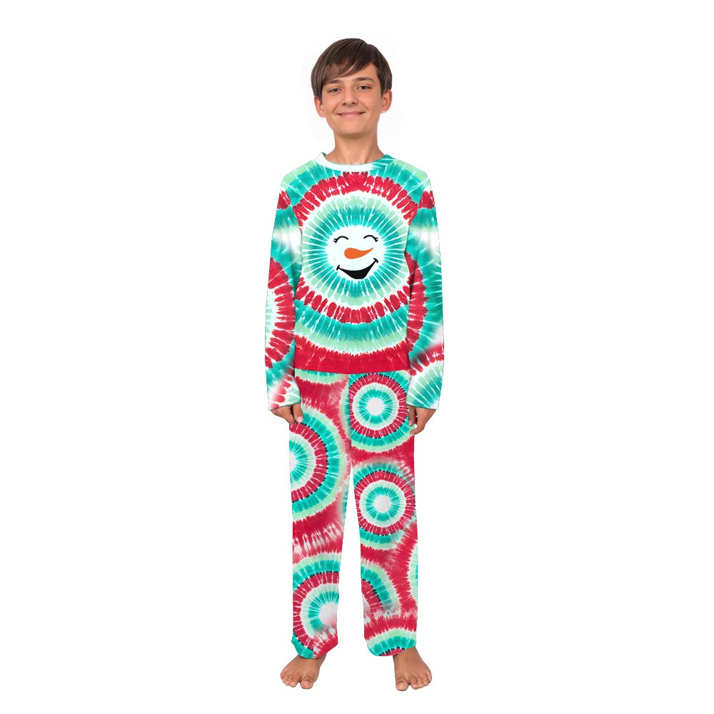 Colorful Snowman Face Custom Christmas Pajamas Colorful Snowman Face Custom Christmas Pajamas