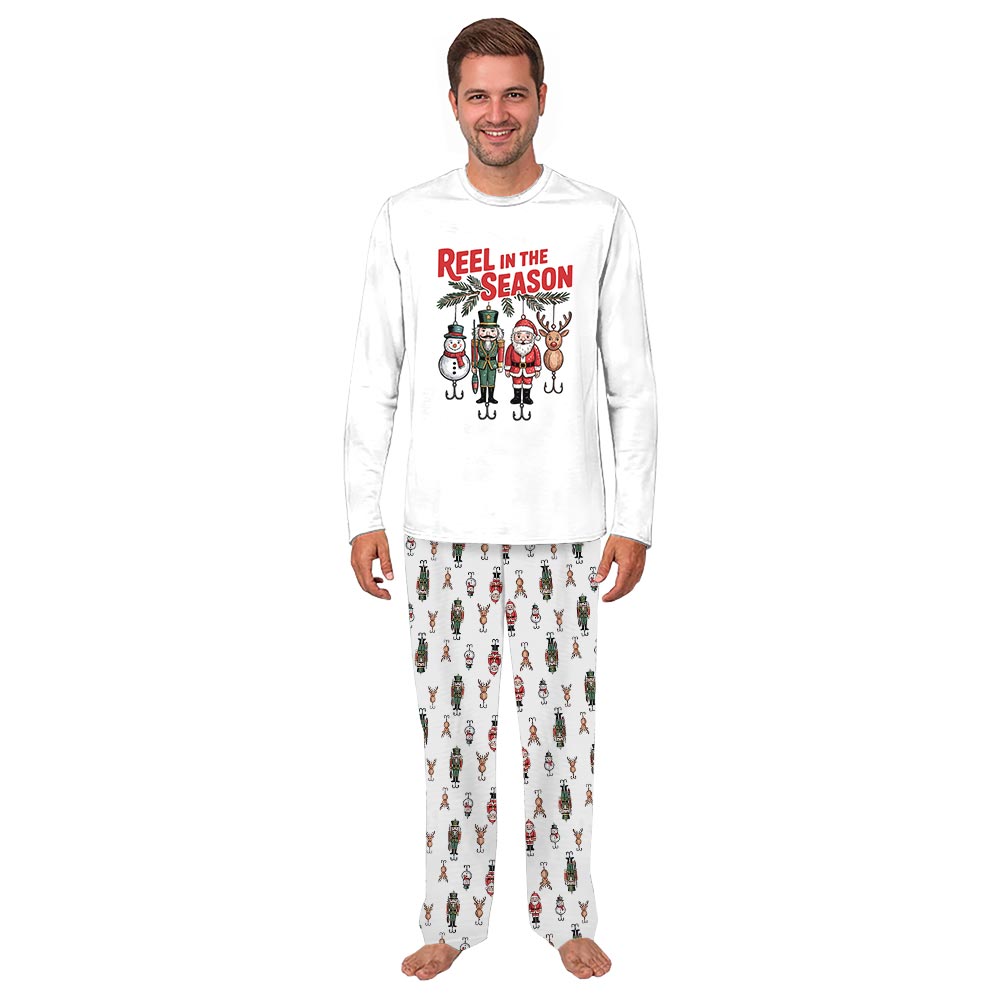 Merry Fishmas Matching Family Pajamas Saying Reel In The Season