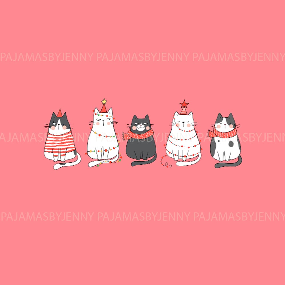 Pink Cat Lover Gift For Christmas Pajamas Family Holiday Pink Cat Lover Gift For Christmas Pajamas Family Holiday