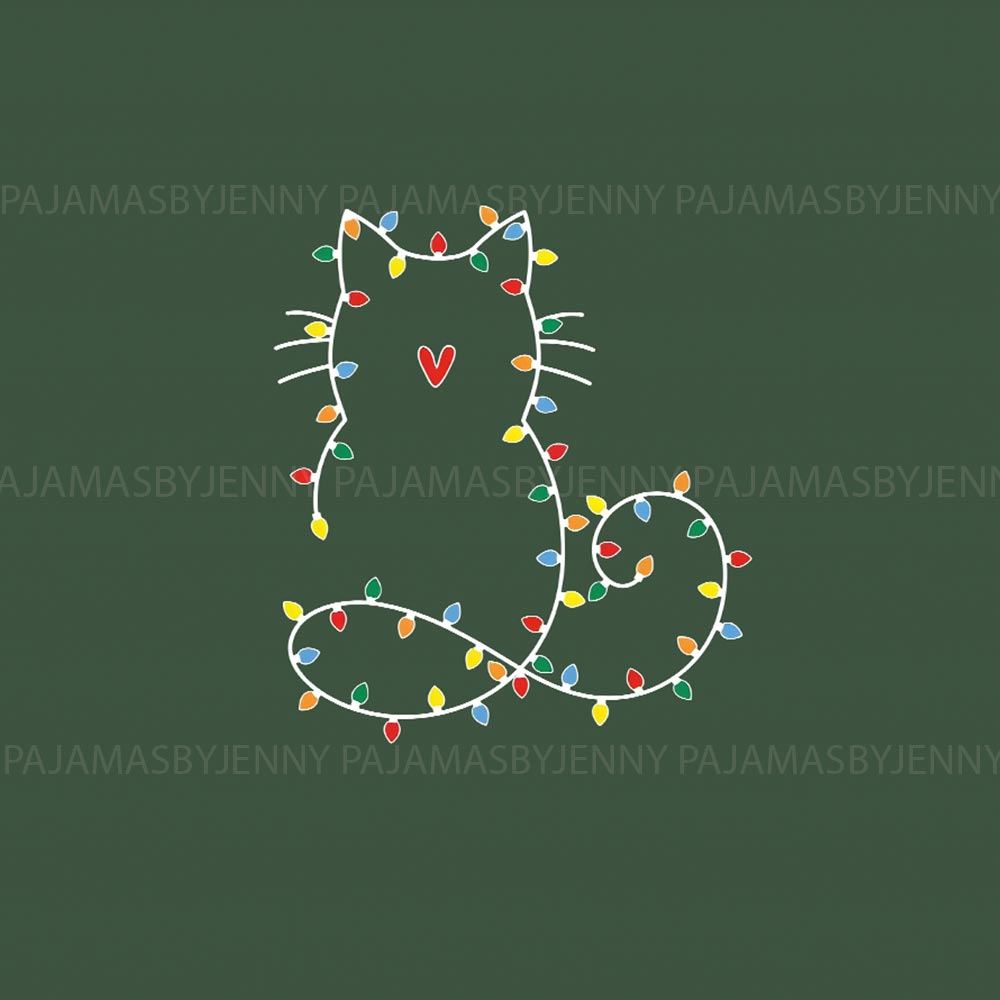 Cute Xmas Lights Cat Holiday Christmas Pajamas Cute Xmas Lights Cat Holiday Christmas Pajamas