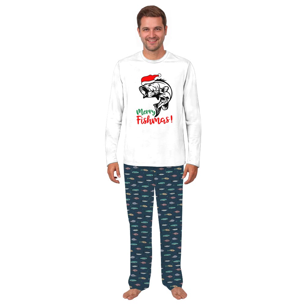 Funny Merry Fishmas Christmas Holiday Family Pajamas Funny Merry Fishmas Christmas Holiday Family Pajamas