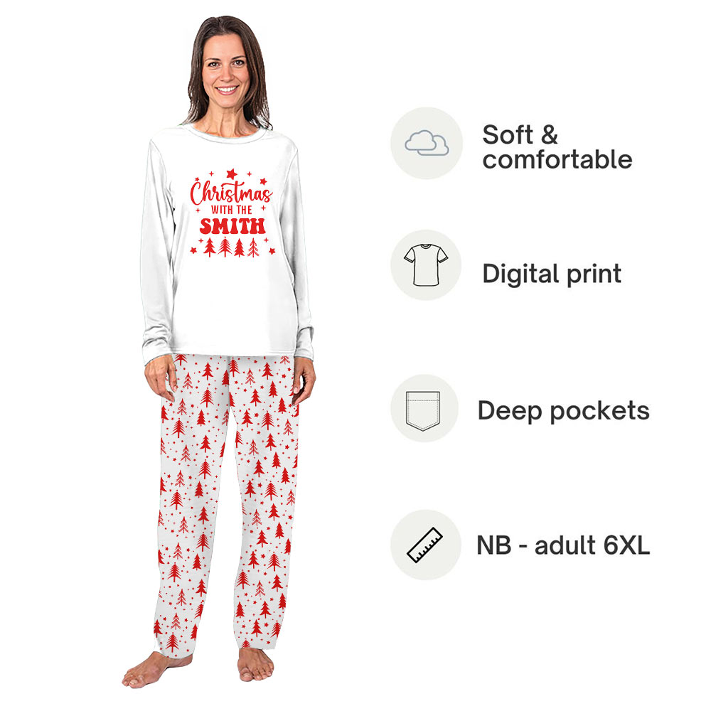 Personalized Family Name Christmas Tree Matching Family Pajamas Personalized Family Name Christmas Tree Matching Family Pajamas